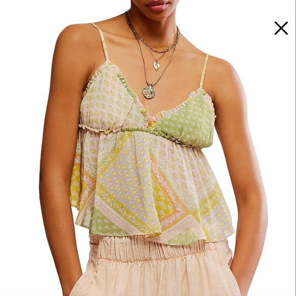 Free People Tops - Free People Alix Printed Top in Summer Combo sz LRG